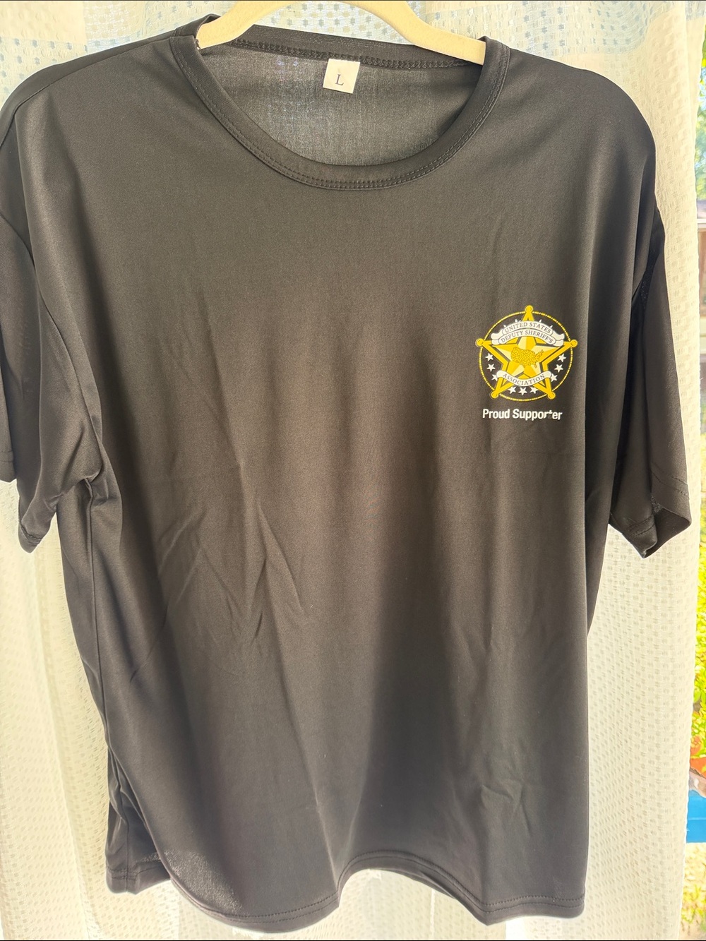 Men's Black 'Proud Supporter' Short Sleeve Tee